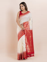KAVVYA off-white weaving silk saree